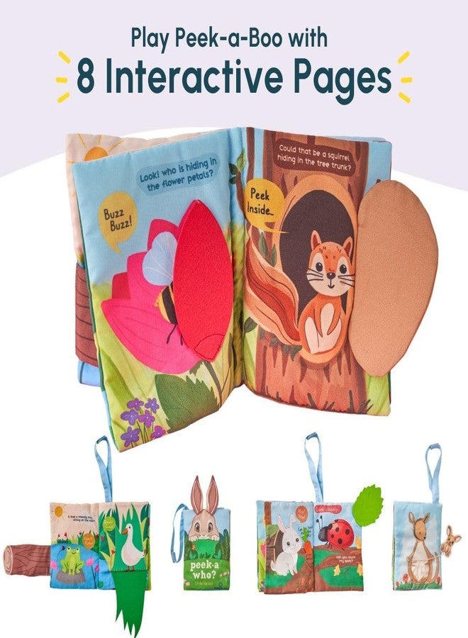Curious Cub كتاب قماشي من كيوريوس كاب بيكابو جانجل - كتاب أطفال ناعم بصفحات قابلة للطيّ وأسطح مختلفة الملمس | لعبة حسية وهدية تعليمية مبكرة للرضع والأطفال الصغار، ألعاب بيكابو للأطفال من عمر 6 أشهر فما فوق - Image 2